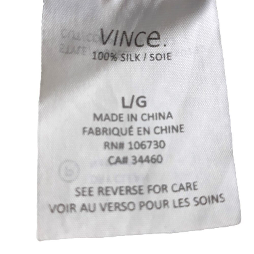 Vince Boho Silk Kaftan Dress Geometric Print Large Chic Minimalist Scandi - Picture 9 of 10